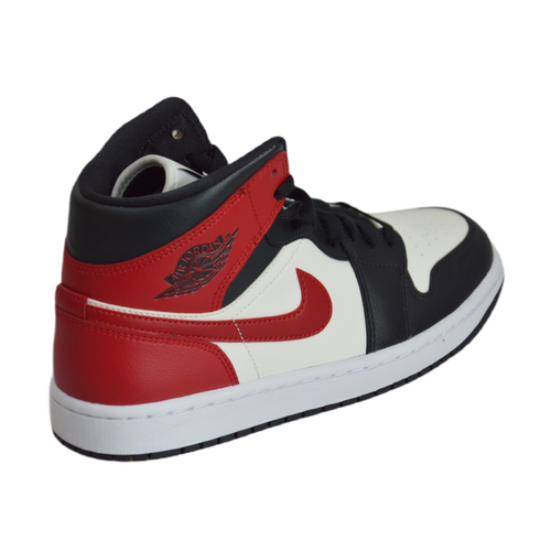 Męskie buty sportowe sneakersy Air Jordan 1 Mid Black Gym Red - BQ6472-160
