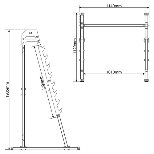 Stojaki treningowe do ćwiczeń pod sztangę, ławka z asekuracją K-SPORT - KSSL018