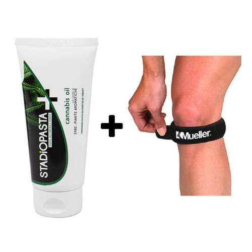 Stadiopasta Plus Cannabis pasta maść 100ml + Opaska podrzepkowa Mueller