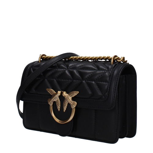 Love One Mini PINKO Women's Leather Shoulder Bag Black - 1000741A1XN-Z99Q