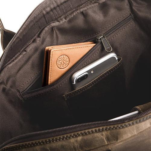 Skórzana torba męska na laptopa BETLEWSKI Hunter Brązowa - TBG-HT-201