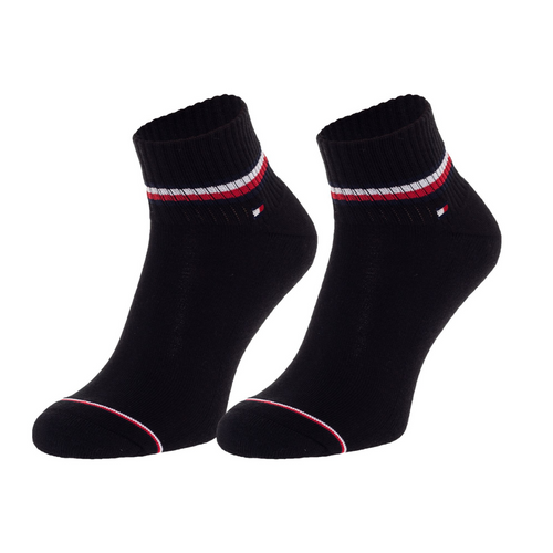 Skarpetki męskie czarne 12 sztuk rozmiar 43-46 Tommy Hilfiger Men Iconic Quarter - 100001094-200