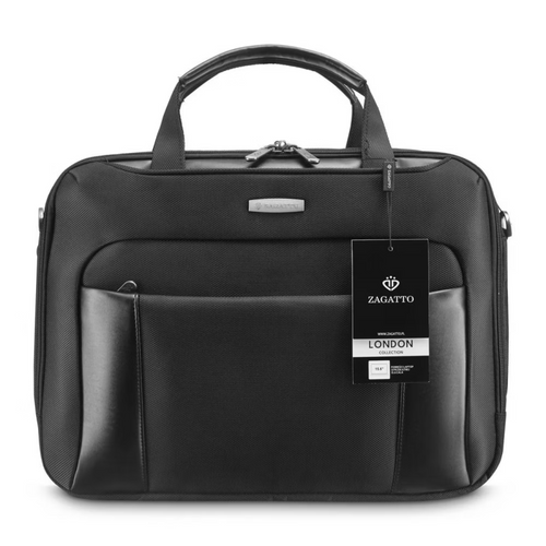 Men's business briefcase laptop bag 15.6" black Zagatto - ZG109