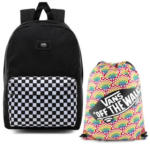 Plecak szkolny Vans New Skool Checkerboard kratka szachownica + worek