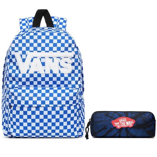 Plecak szkolny Vans New Skool Victoria Blue szachownica + piórnik OTW