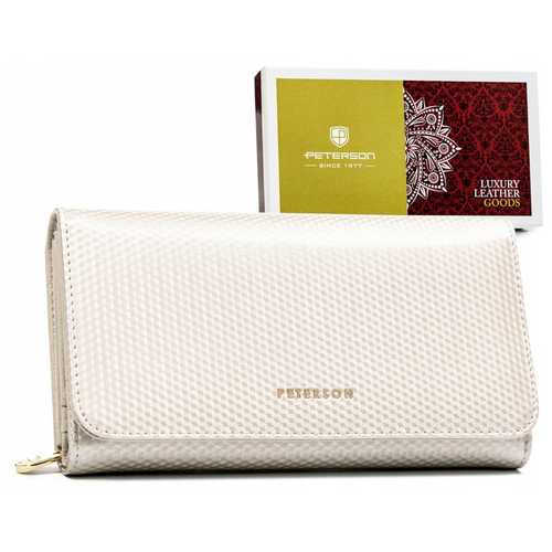 Leather wallet Peterson Beige - PTN-5047-NDM-6954