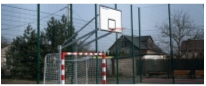 Two-post basketball basket, 225 cm reach, 180x105 backboard, rim, net
