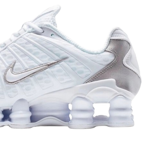 Nike SHOX TL Metallic Silver Men's Sports Shoes White - AV3595-100