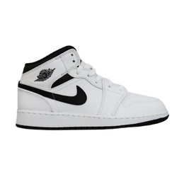 Buty sportowe młodzieżowe białe Air Jordan 1 Mid - DQ8423-132