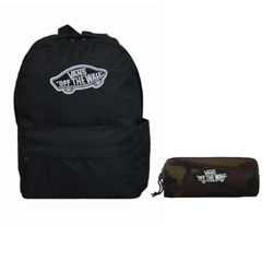 Plecak szkolny miejski Vans Old Skool Classic Backpack Czarny VN000H4YBLK1 + Piórnik Vans wojskowy