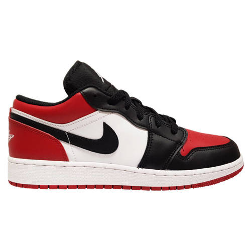 Buty Air Jordan 1 Low GS Bred Toe - 553560-612