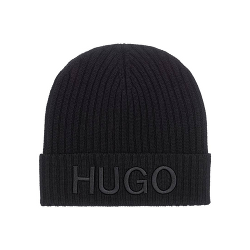 Czapka zimowa beanie Hugo Boss wełniana czarna - 50495778-001