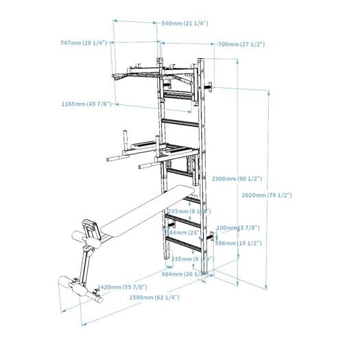 Drabinka gimnastyczna wielofunkcyjna sportowa do ćwiczeń BenchK233B Series 2