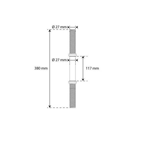 Hantla gryf krótki sztanga prosta 38 cm K-SPORT - G003