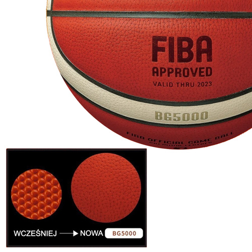 Piłka do koszykówki Molten Official FIBA Game Ball Indoor - BG5000