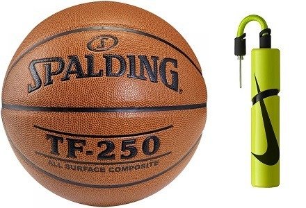 Piłka do koszykówki Spalding TF-250 Indoor/Outdoor  + Pompka Nike Essential 