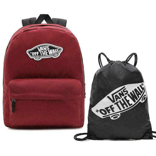 Plecak szkolny młodzieżowy Vans Realm Backpack bordowy + worek Benched Bag