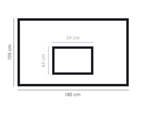 Tablica do koszykówki RomiSport 180 x 105 szkło akrylowe - Kos000057