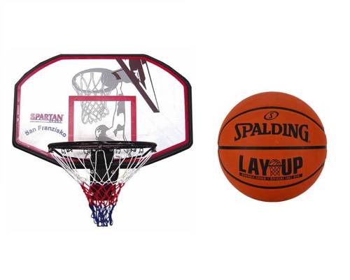Tarcza naścienna kosz do koszykówki tablica Spartan +Piłka Spalding 