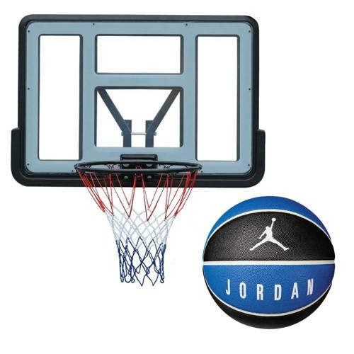 Zestaw kosz do koszykówki Spartan z wysięgnikiem Siatka + Piłka Air Jordan