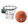 OBRĘCZ DO KOSZYKÓWKI KOSZA STAL OCYNKOWANA ŁAŃCUCH + Piłka Spalding NBA Silver Outdoor na zewnątrz orliki