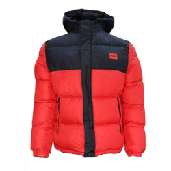 Puffer winter coat water repellent with stand collar red black Hugo Boss - 50496235-693