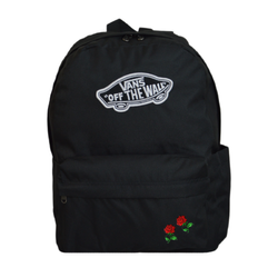 Vans Old Skool Classic Backpack Black VN000H4YBLK1 + Small Red Roses