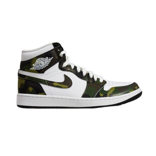 Men's sports sneakers Air Jordan 1 High Golf Camo white green - DQ0660-300