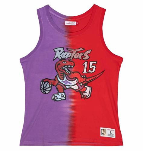 Mitchell & Ness NBA Toronto Raptors Vince Carter Tie Dye Cotton Tank - TTNK3206-TRAYYVCAPRRD