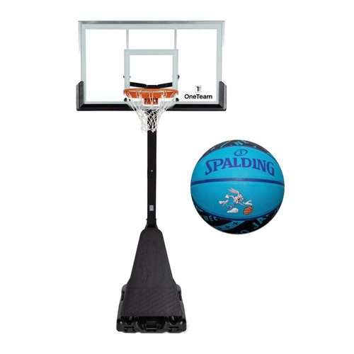 Set to Basketball Portable Stand OneTeam + Spalding Tune Squad Ball