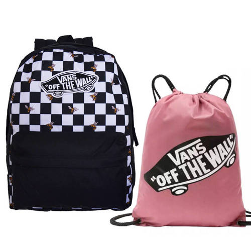 VANS Realm Bee Checkerboard - VN0A3UI6YZT + Benched Bag