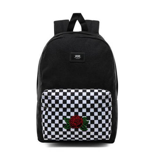 Vans Realm Backpack New Skool Checkerboard VN0002TL2OB + Custom Dark Rose
