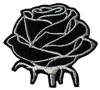 Nášivka na oblečenie Silver Black Rose